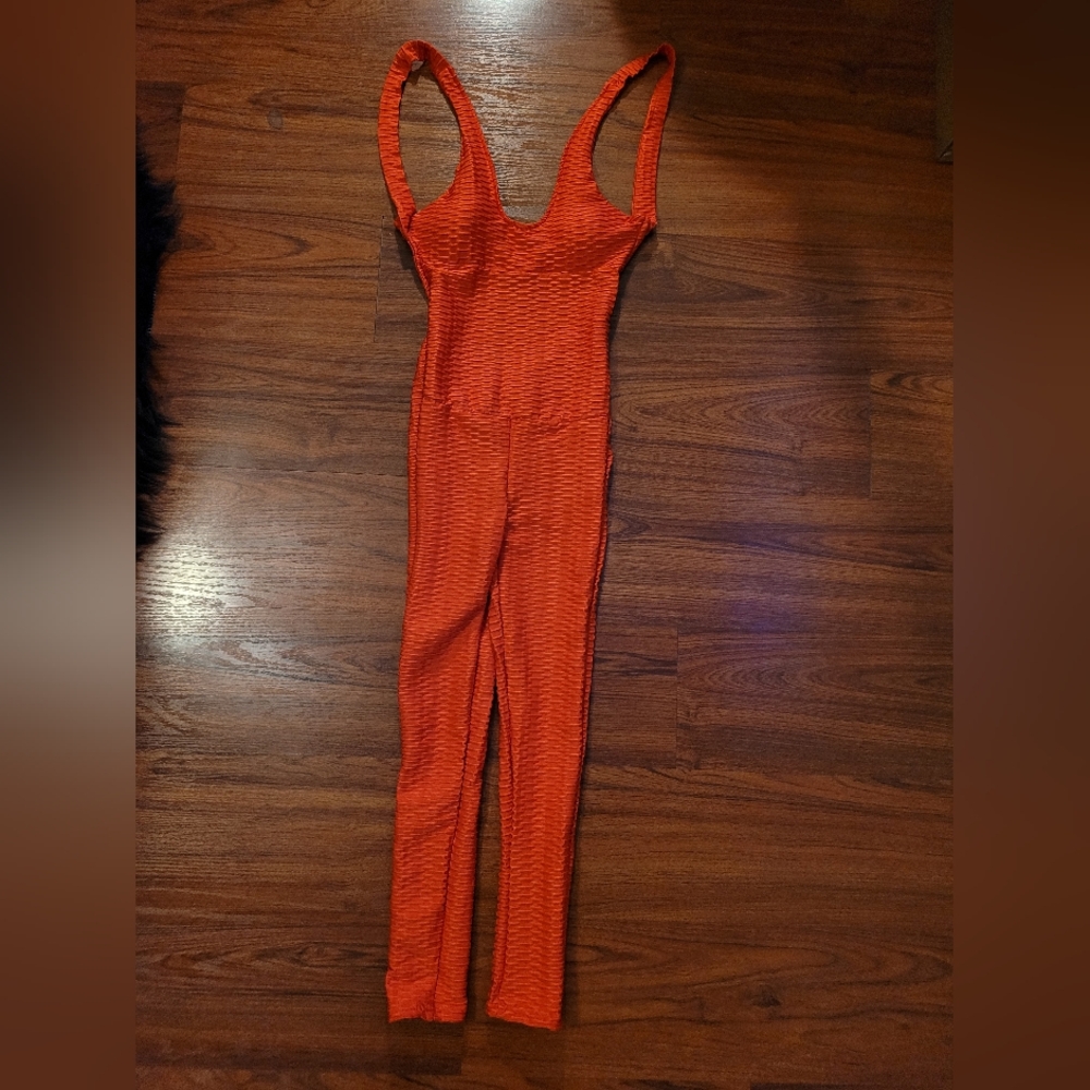 Rusted Red workout jumpsuit Lg